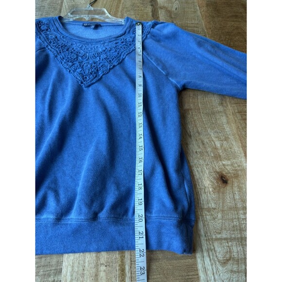 Democracy Women's Blue Embroidered Long Sleeve Pullover Sweater Small - Picture 9 of 10